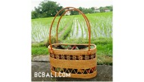 ethnic style balinese tote bag ladies with grass straw rattan handwoven