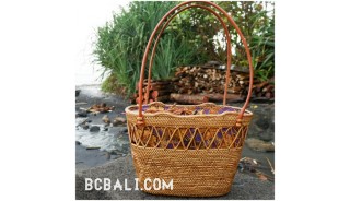 ethnic style full handmade ata rattan women handbag bali