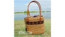 women tote bag straw rattan ata hand woven casual ethnic design