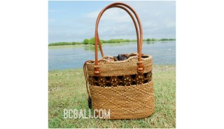 women tote bag straw rattan ata hand woven casual ethnic design