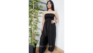 jumpsuit bali fashion design clothes rayon solid color black