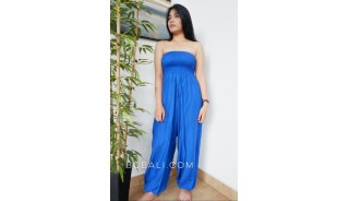 jumpsuit bali fashion design clothes rayon solid color blue