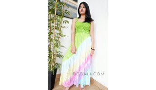 long dress bali batik hand printing rainbow handmade clothing