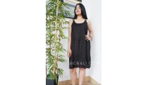 short dress solid color black rayon clothing bali design