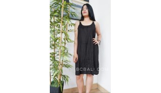 short dress solid color black rayon clothing bali design