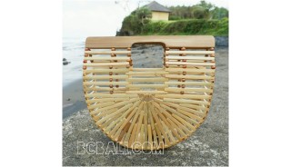 bamboo bags fan design base color summer season handmade 