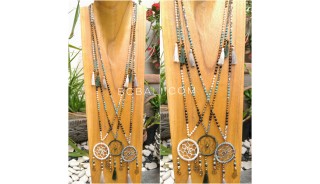 tassels necklace beads combination dream catcher pendant