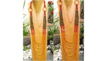 long strand seeds women necklaces wrapted golden strand