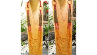 long strand seeds women necklaces wrapted golden strand