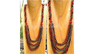 multiple strand beads necklace mix wrapted line circle new style