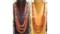 multiple strand beads necklace circle string mix color fashion