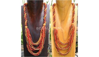 multiple strand beads necklace circle string mix color fashion
