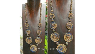 necklaces golden beads 7mate spiral combination color