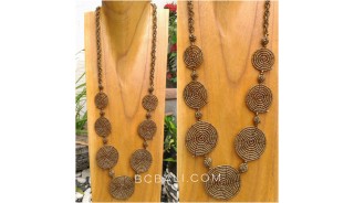 necklaces beads golden color7 mate circling spiral balinese design
