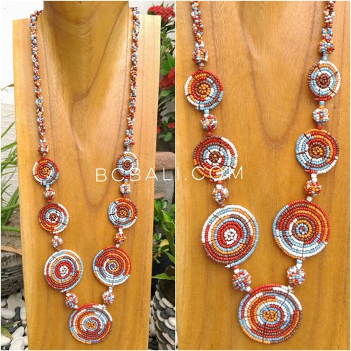 rainbow necklaces beads combination color 7mate spiral design rainbow