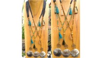tassels necklace bead seeds pendant seashells handmade bali