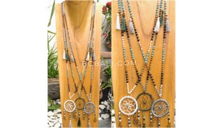 tassels necklace beads combination dream catcher pendant