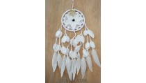 bali feather flower dream catcher crochet handmade white color