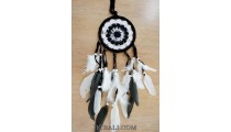 balinese crochet dream catcher long feathers leather suede