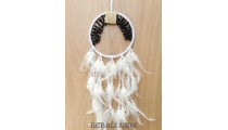bead stone dream catcher long feather white color indonesian design