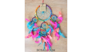 colorful multiple feathers dream catcher nylon string new design
