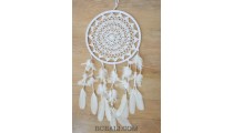 crochet bali handmade dream catcher big circle leather suede feathers