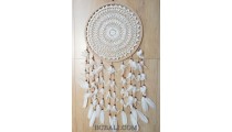 crochet dream catcher big circle multiple feathers bali handmade