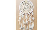 hand craft crochet dream catcher big circle long feather