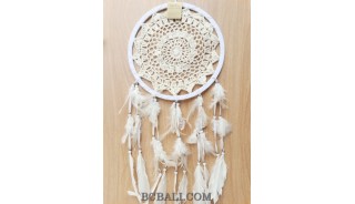 hand craft crochet dream catcher big circle long feather