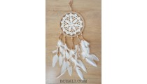 natural color crochet dream catcher feathers bali handmade