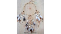 5circle dream catcher leather suede feather with cow bone handmade natural
