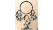 5circle dream catcher spider leather feather black color