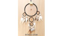 bali dream catcher design 5circle feather with leather