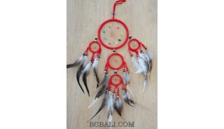 balinese dream catcher handmade feathers leather suede 5circle
