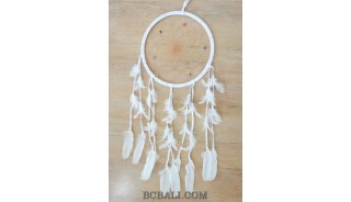 balinese handmade dream catcher white color long feather