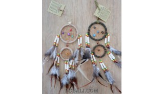 cow bone small dream catcher double circle bali handmade