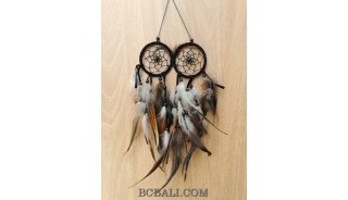 double circle black color dream catcher small made in bali