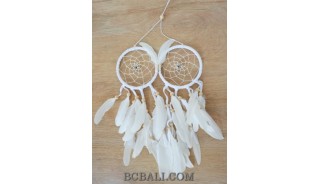 double circle dream catcher feathers small hanging wall