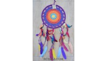 dream catcher colorful crochet handmade multiple feathers