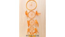 dream catcher nylon string 5circles bone wind chimes bali orange