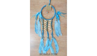 ethnic peaceful dreamcatcher native american feathers with bone turquoise