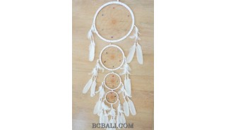 four circles feathers dream catcher wind chimes wall decoration