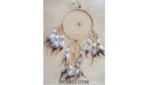 handmade dream catcher natural ethnic design multi circle beige