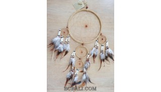 handmade dream catcher natural ethnic design multi circle beige