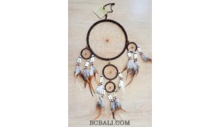 handmade dream catcher natural ethnic design multi circle brown