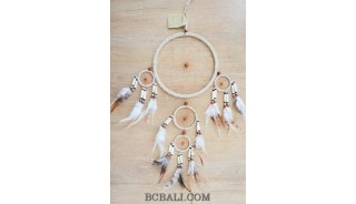 handmade dream catcher natural ethnic design multi circle white