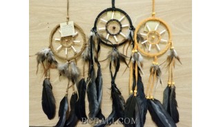 indonesian dream catcher feathers leather suede handmade