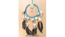 leather circle dream catcher feather handmade balinese artisan turquoise