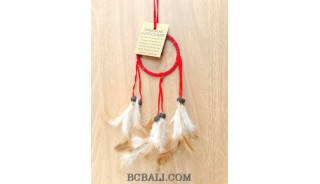 leather suede with feather dream catcher feather keyhanging