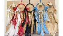 5color dream catcher native american style bone and feather